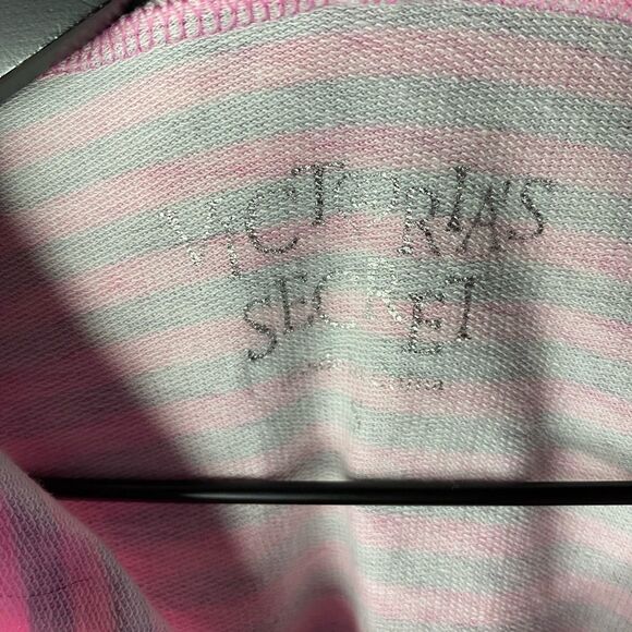 Victoria’s Secret Pink & Gray Striped Full Zip Hoodie - Picture 9 of 9